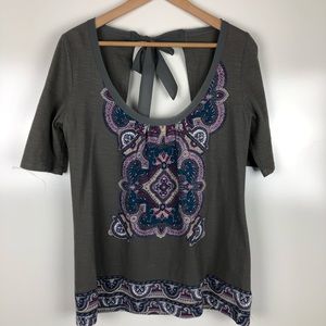 Akemi and Kin tie neck short sleeve top Size M